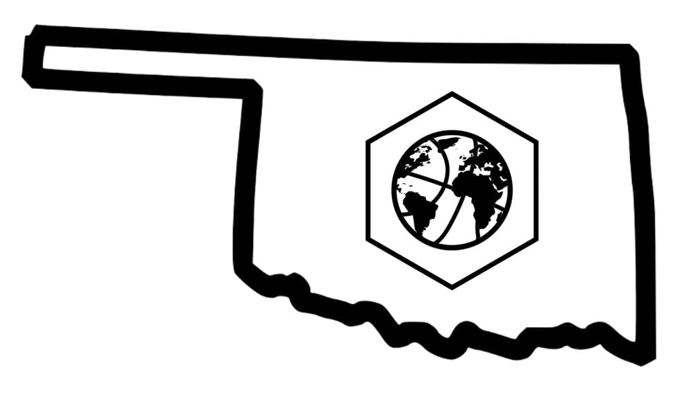 Pickup Earth Logo in Oklahoma map